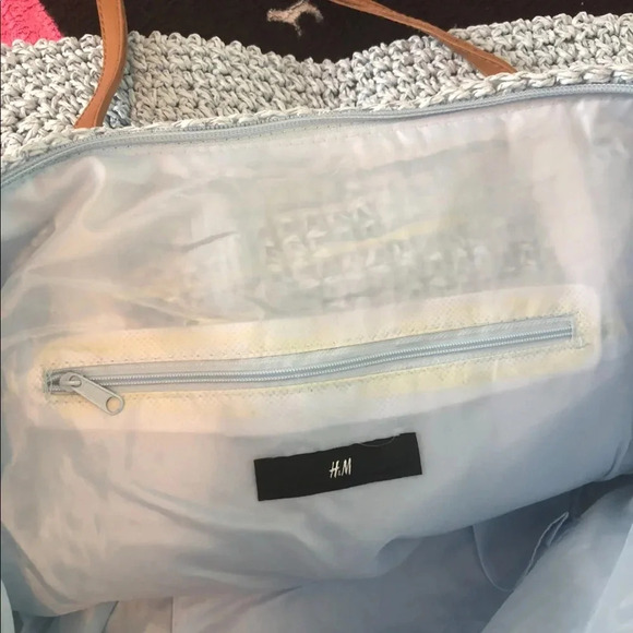 H&M Baby blue summer straw style hand bag - Picture 14 of 16
